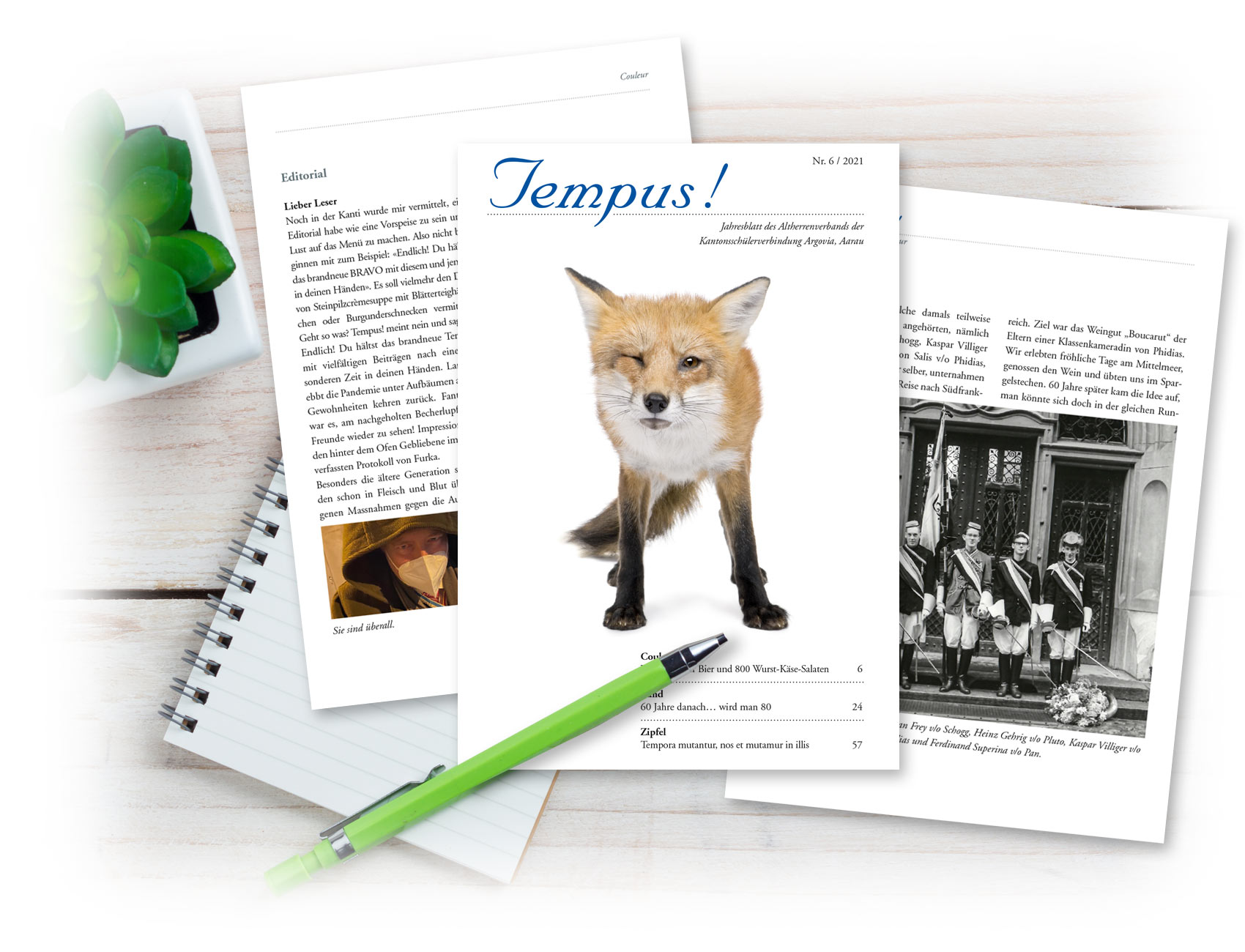 Tempus! Jahresblatt Nr. 6 / 2021 des Altherrenverbandes der Kantonsschülerverbindung Argovia, Aarau